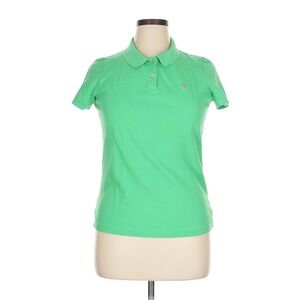Lilly Pulitzer Womens‎ Polo Shirt Green Short Sleeve Logo XL Made in Peru